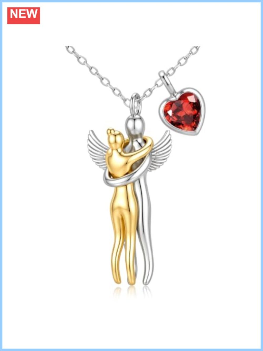 18k Gold Plated Hug Pendant Necklace Waterproof Hypoallergenic Gift